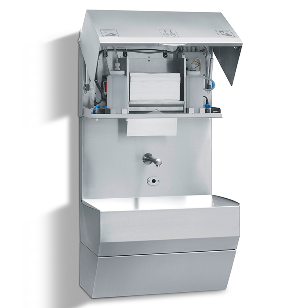 Sensor-Activated Hand Wash Basin with Towel Dispenser - Image 2