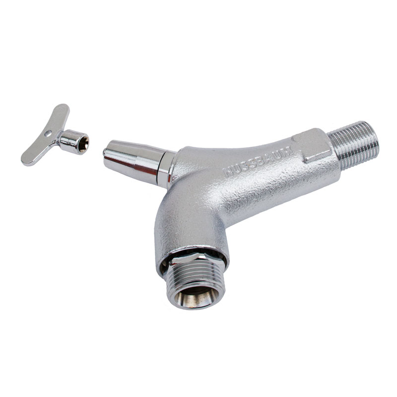 Faucet with socket wrench and hose connection