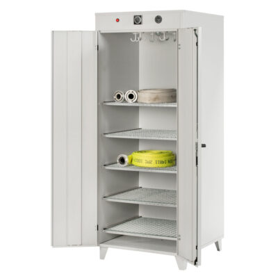 Fire department hot air hose drying cabinet