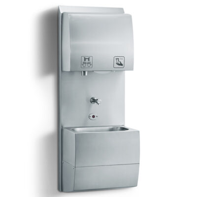 Compact all-in-one hand wash basin