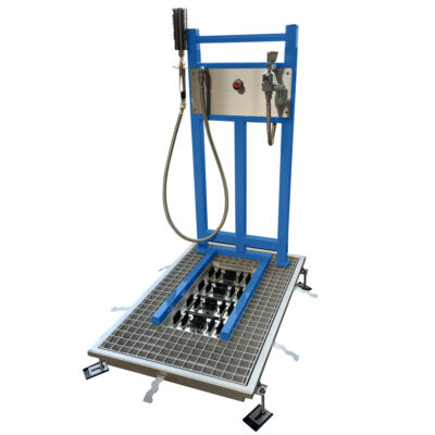 Work-shoe washing station low-profile built-in version