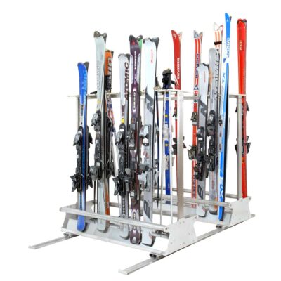 Freestanding ski rack for 18–32 pairs