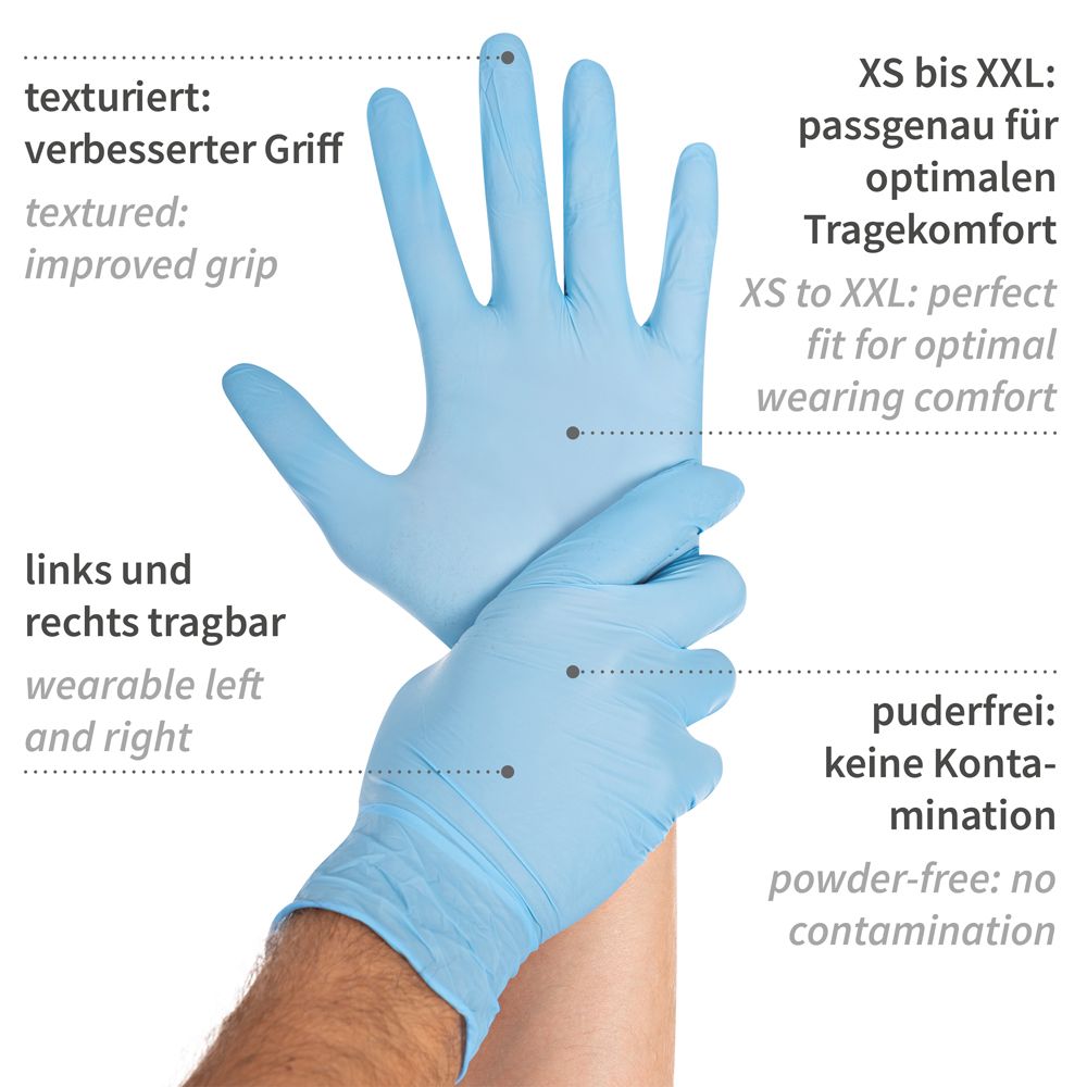 Gants en nitrile non poudrés Sensitive lot de 1000 pièces – Image 5